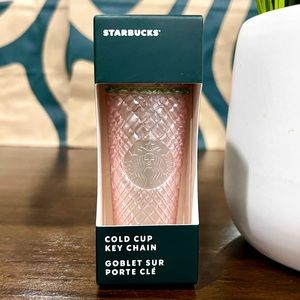 🎁Starbucks 2023 Pearl Pink Green Jeweled Tumbler Keychain Ornament